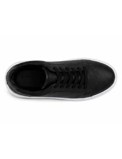 Noir Leather Platform Sneaker Erkek