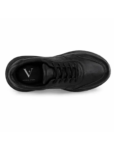 Black Terrain Leather Runner Erkek