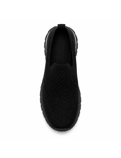 Black Knit Comfort Slip-On Kadın