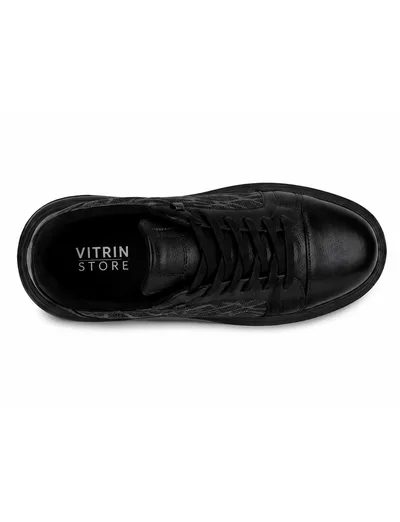 Black Monogram Leather Sneaker Erkek