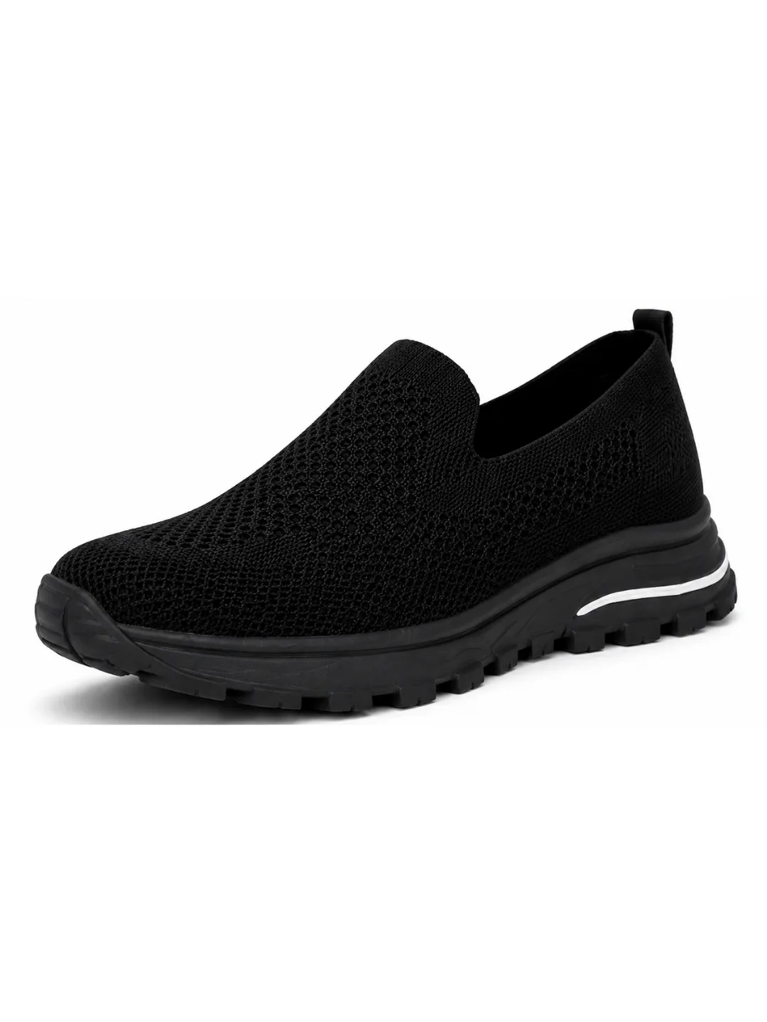 Black Knit Comfort Slip-On Kadın