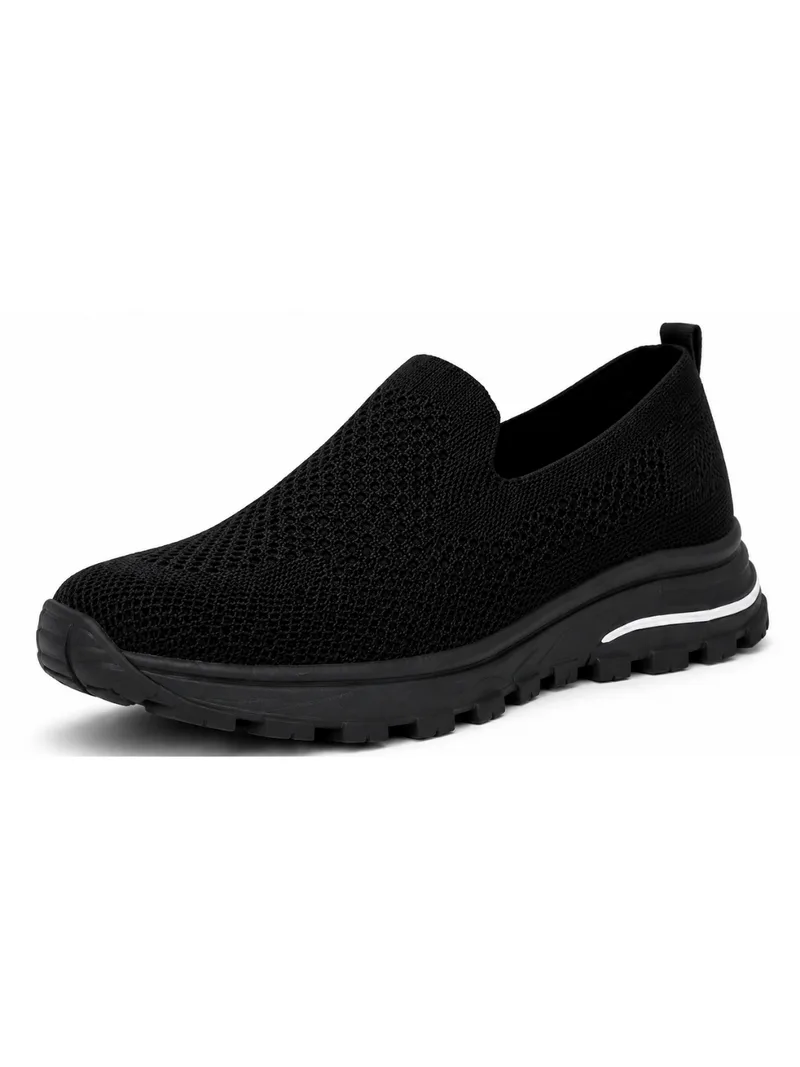 Black Knit Comfort Slip-On Kadın