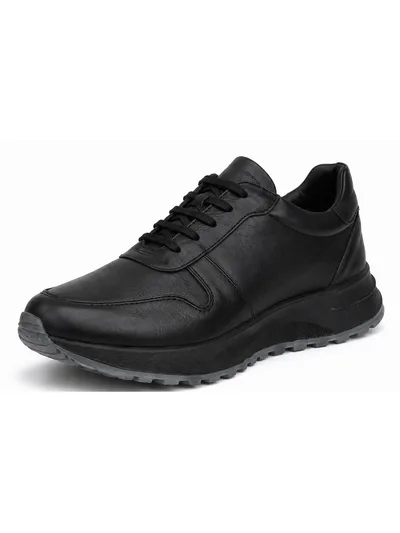 Black Terrain Leather Runner Erkek